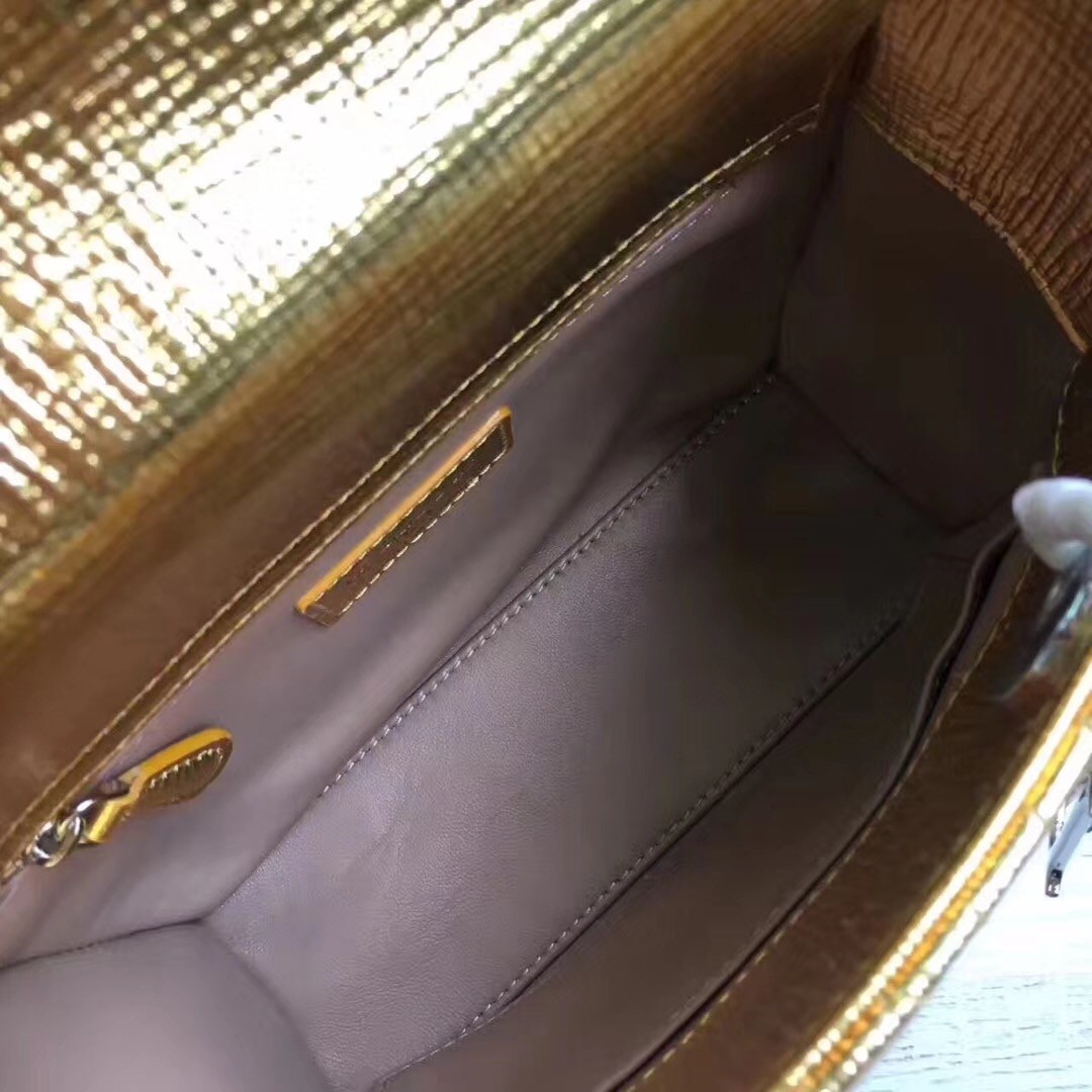 D*or my lady D*or bag in gold grained calfskin