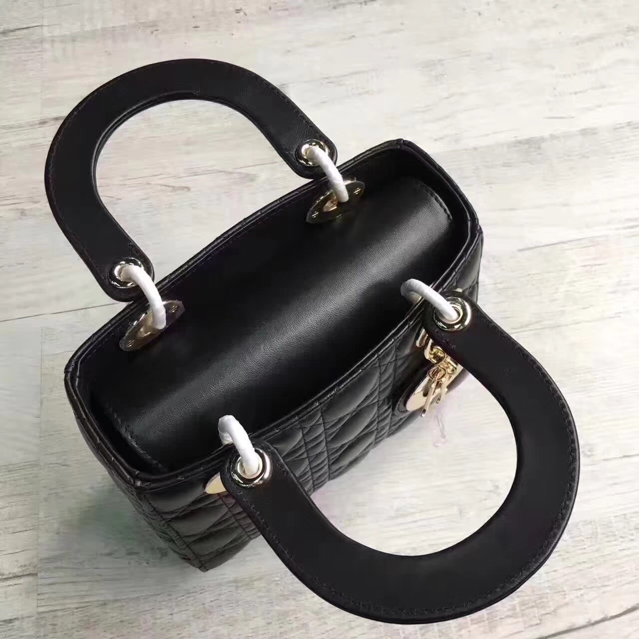 D*or my lady D*or bag in black lambskin