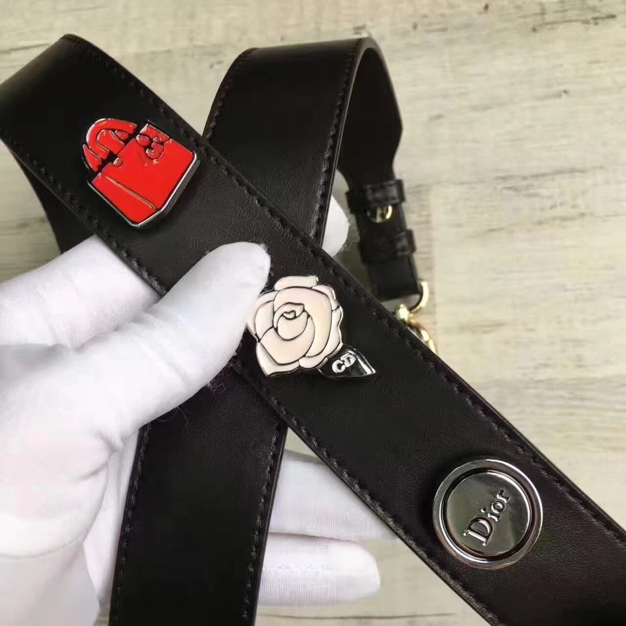 D*or my lady D*or bag in black lambskin