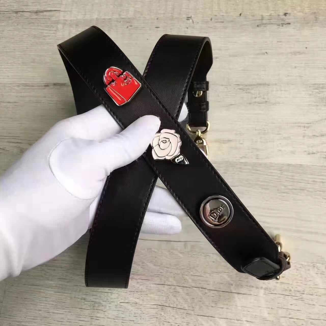 D*or my lady D*or bag in black lambskin