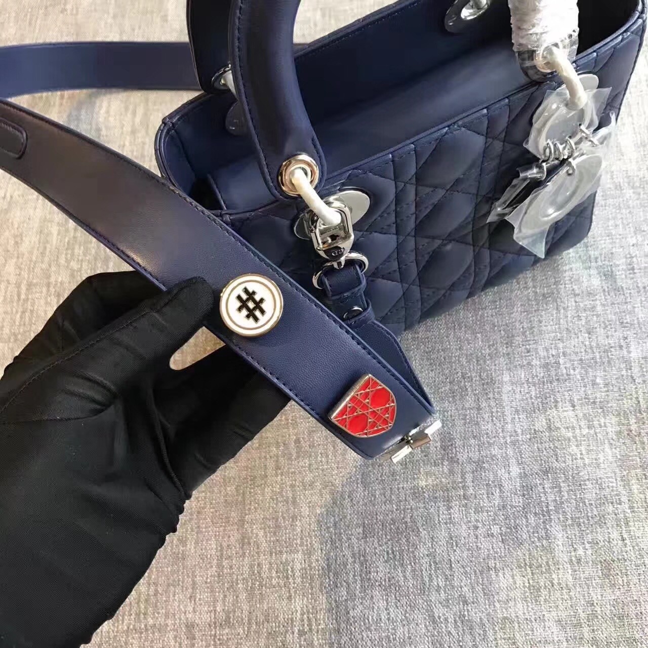D*or my lady D*or bag in sapphire lambskin