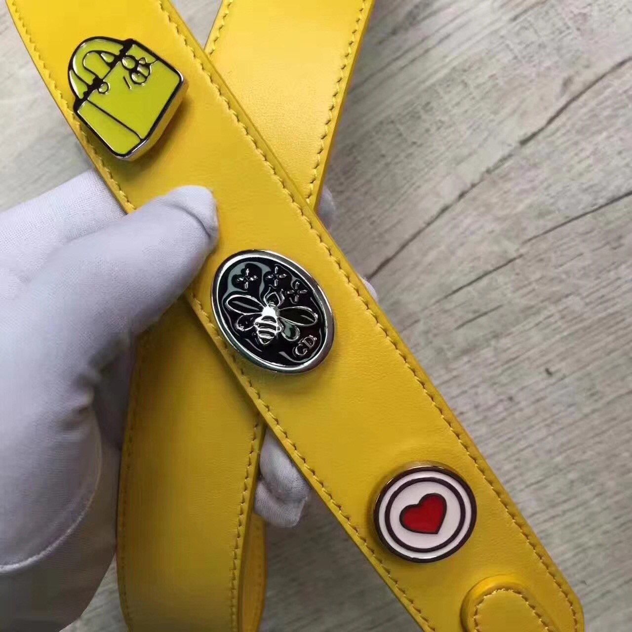 D*or my lady D*or bag in yellow lambskin