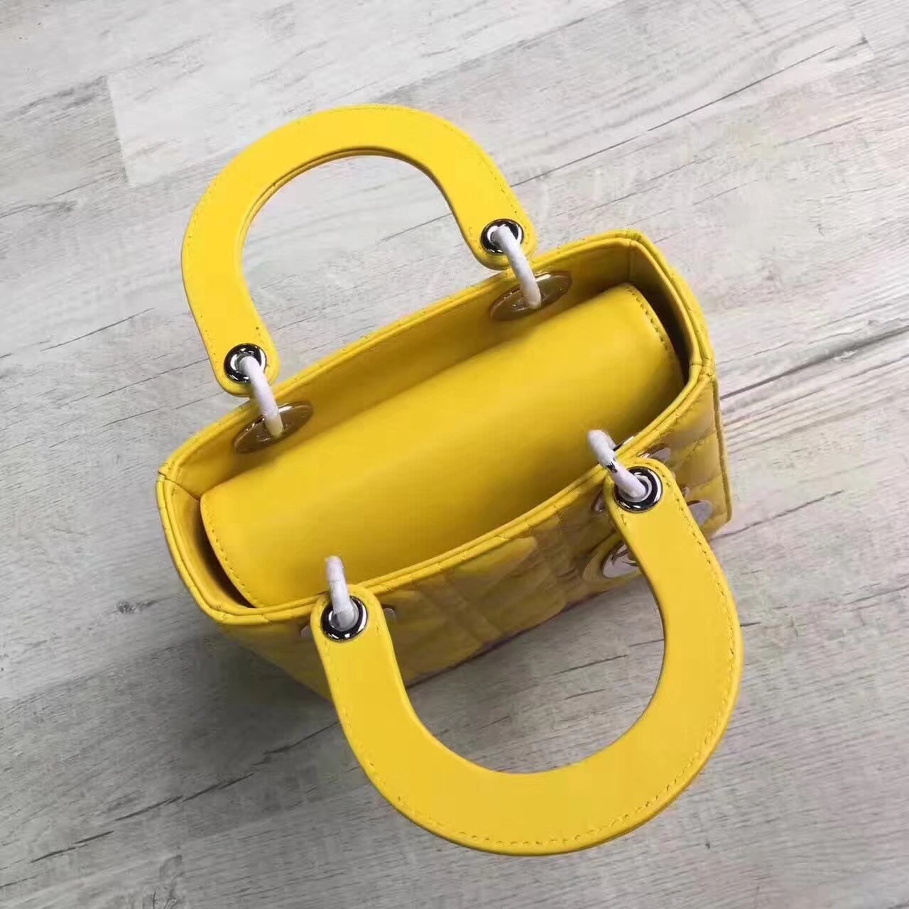 D*or my lady D*or bag in yellow lambskin