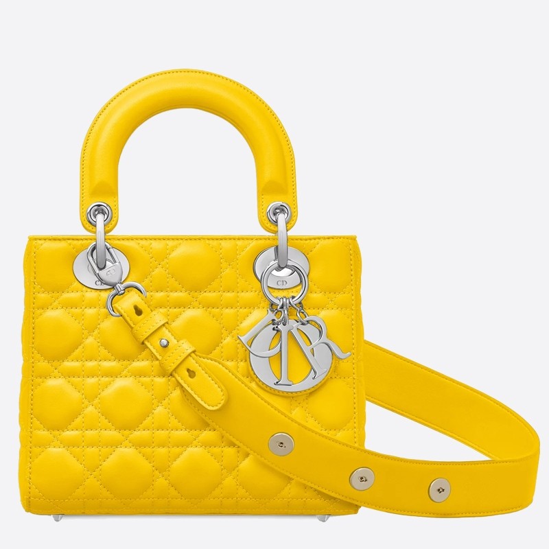 D*or my lady D*or bag in yellow lambskin