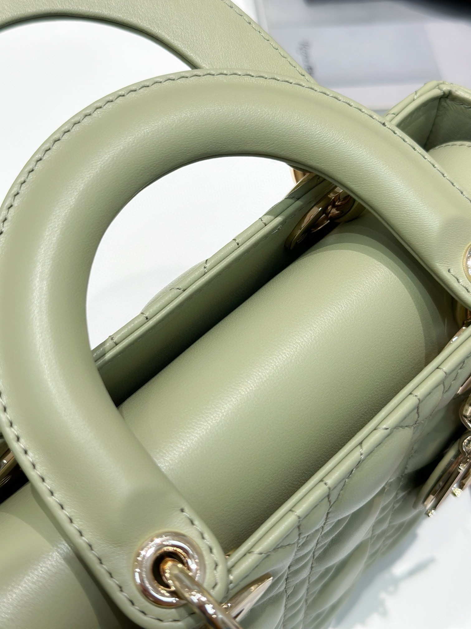 D*or small lady D*or my abcD*or bag in ethereal green lambskin