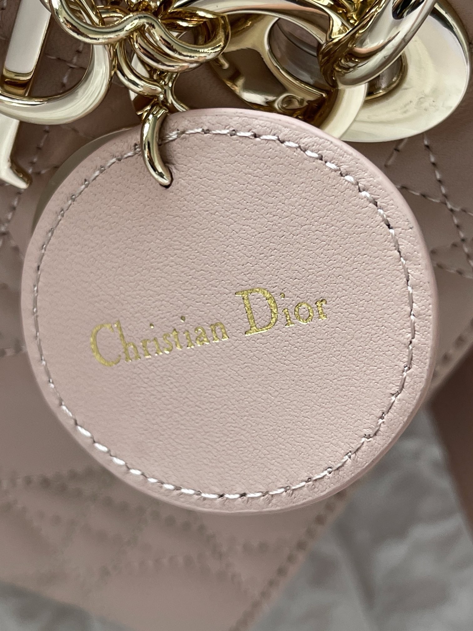 D*or small lady D*or my abcD*or bag in powder pink lambskin