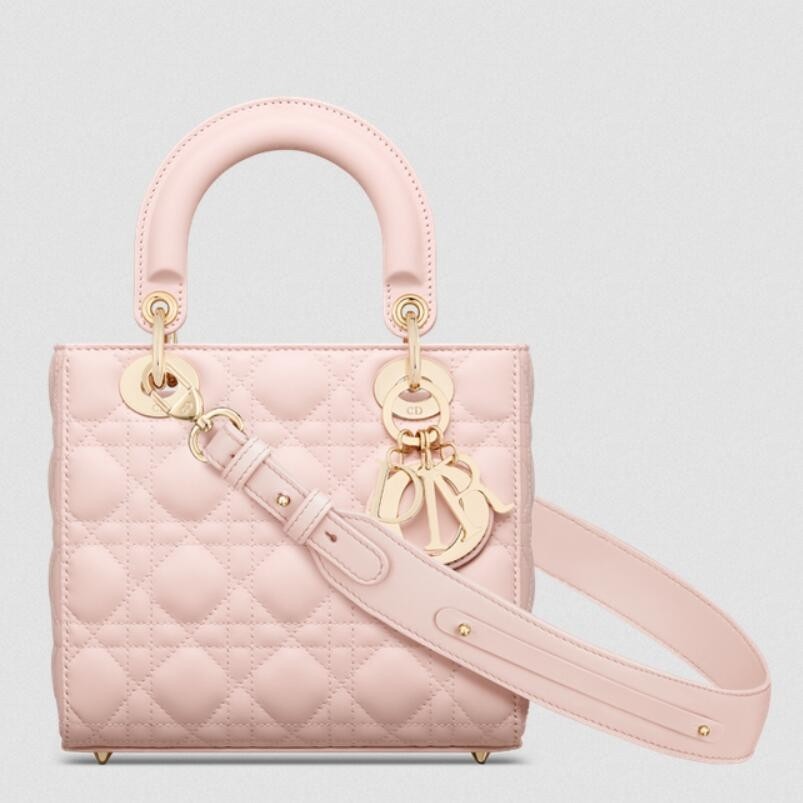 D*or small lady D*or my abcD*or bag in powder pink lambskin