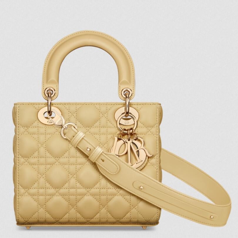 D*or small lady D*or my abcD*or bag in pastel yellow lambskin