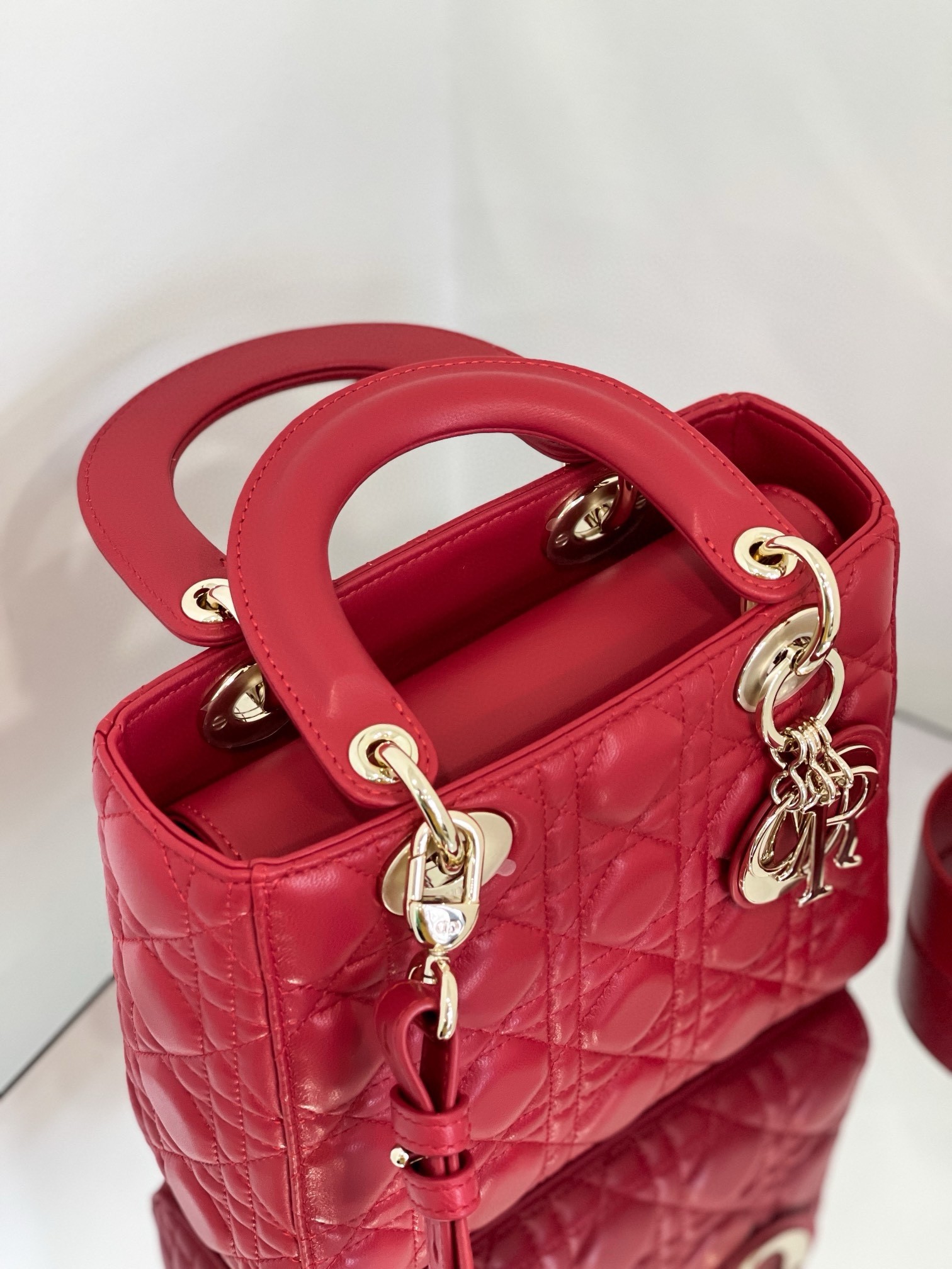 D*or small lady D*or my abcD*or bag in red lambskin