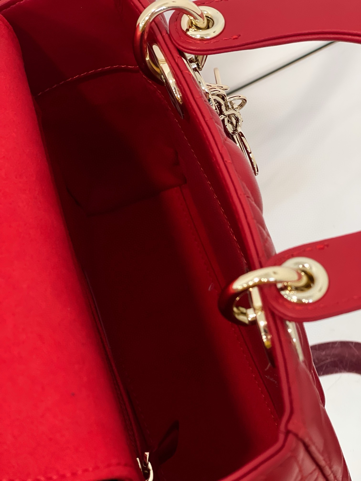 D*or small lady D*or my abcD*or bag in red lambskin