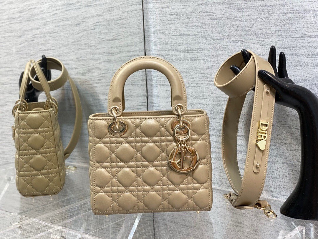 D*or small lady D*or my abcD*or bag in sand lambskin