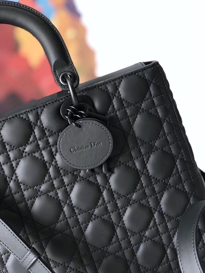 D*or large lady D*or ultra-matte so black bag