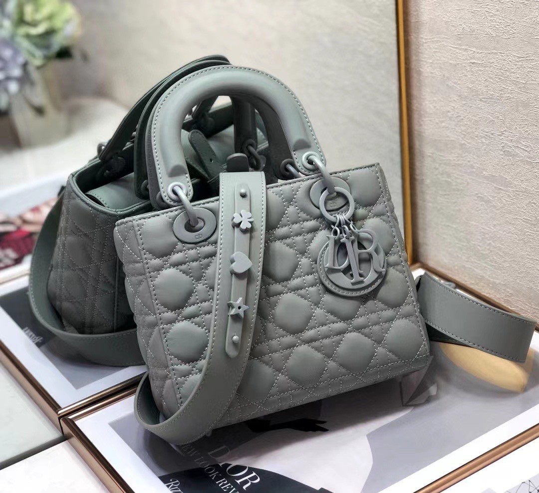 D*or lady D*or my abcD*or bag in grey ultramatte calfskin