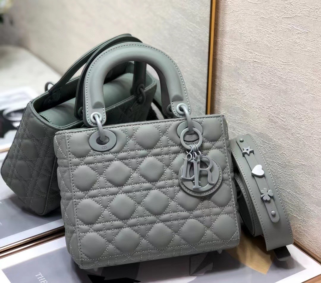 D*or lady D*or my abcD*or bag in grey ultramatte calfskin