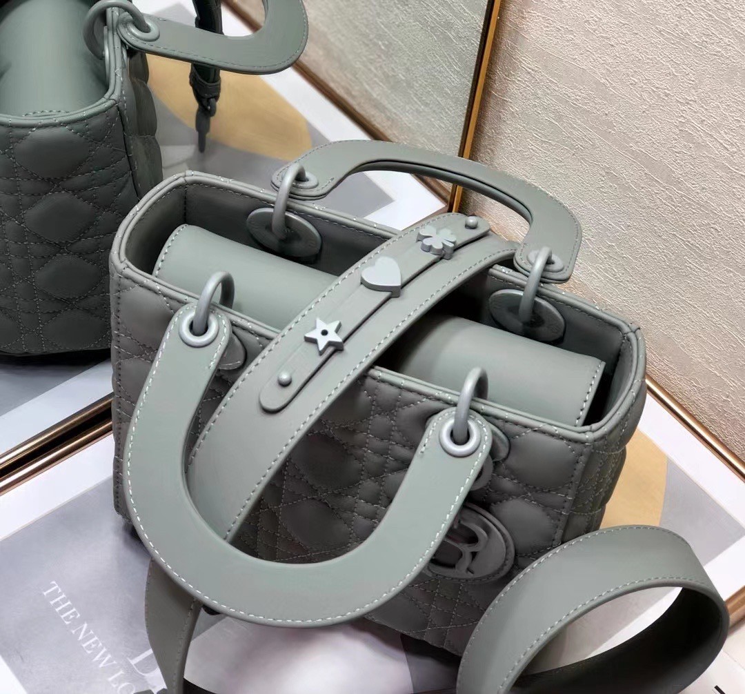 D*or lady D*or my abcD*or bag in grey ultramatte calfskin