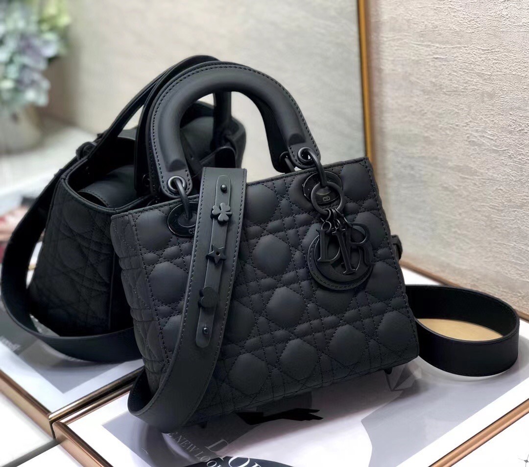D*or lady D*or my abcD*or bag in black ultra matte calfskin
