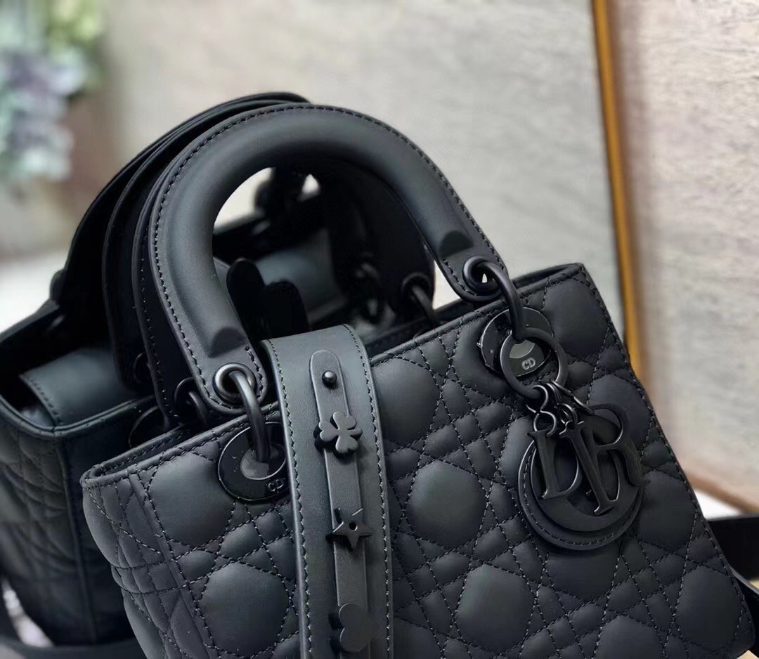D*or lady D*or my abcD*or bag in black ultra matte calfskin