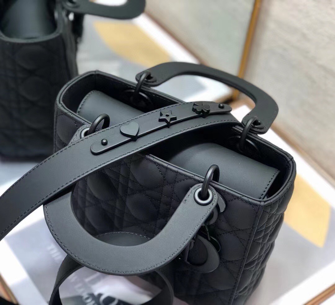 D*or lady D*or my abcD*or bag in black ultra matte calfskin