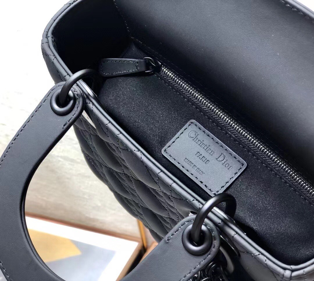 D*or lady D*or my abcD*or bag in black ultra matte calfskin