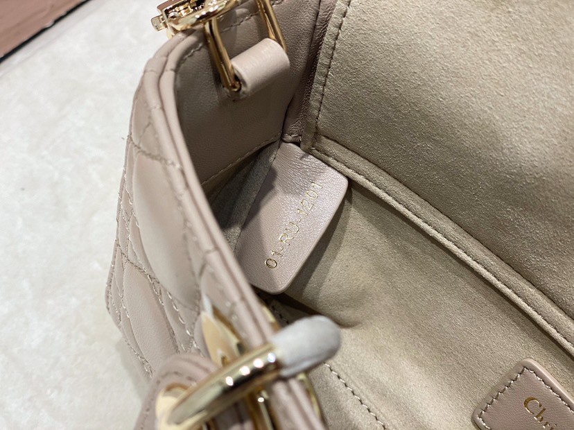 D*or lady d-joy small bag in hazelnut cannage lambskin