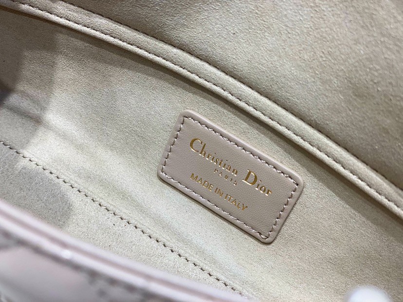 D*or lady d-joy small bag in hazelnut cannage lambskin