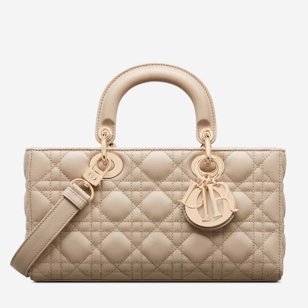 D*or lady d-joy medium bag in sand cannage lambskin
