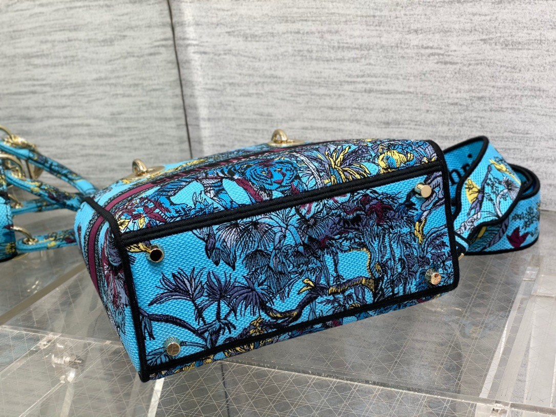 D*or lady d-lite medium bag in multicolor toile de jouy voyage embroidery