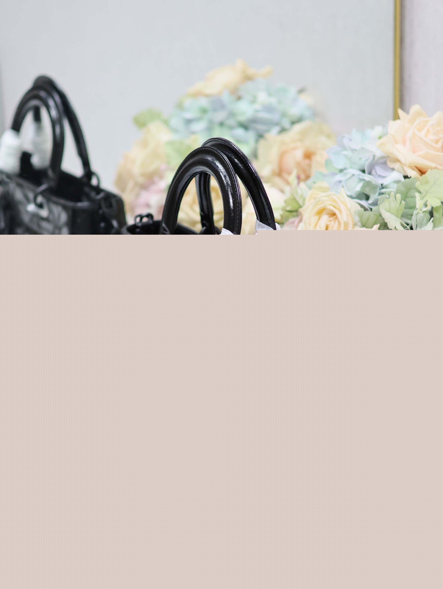 D*or medium lady d-sire my abcD*or bag in black crinkled calfskin