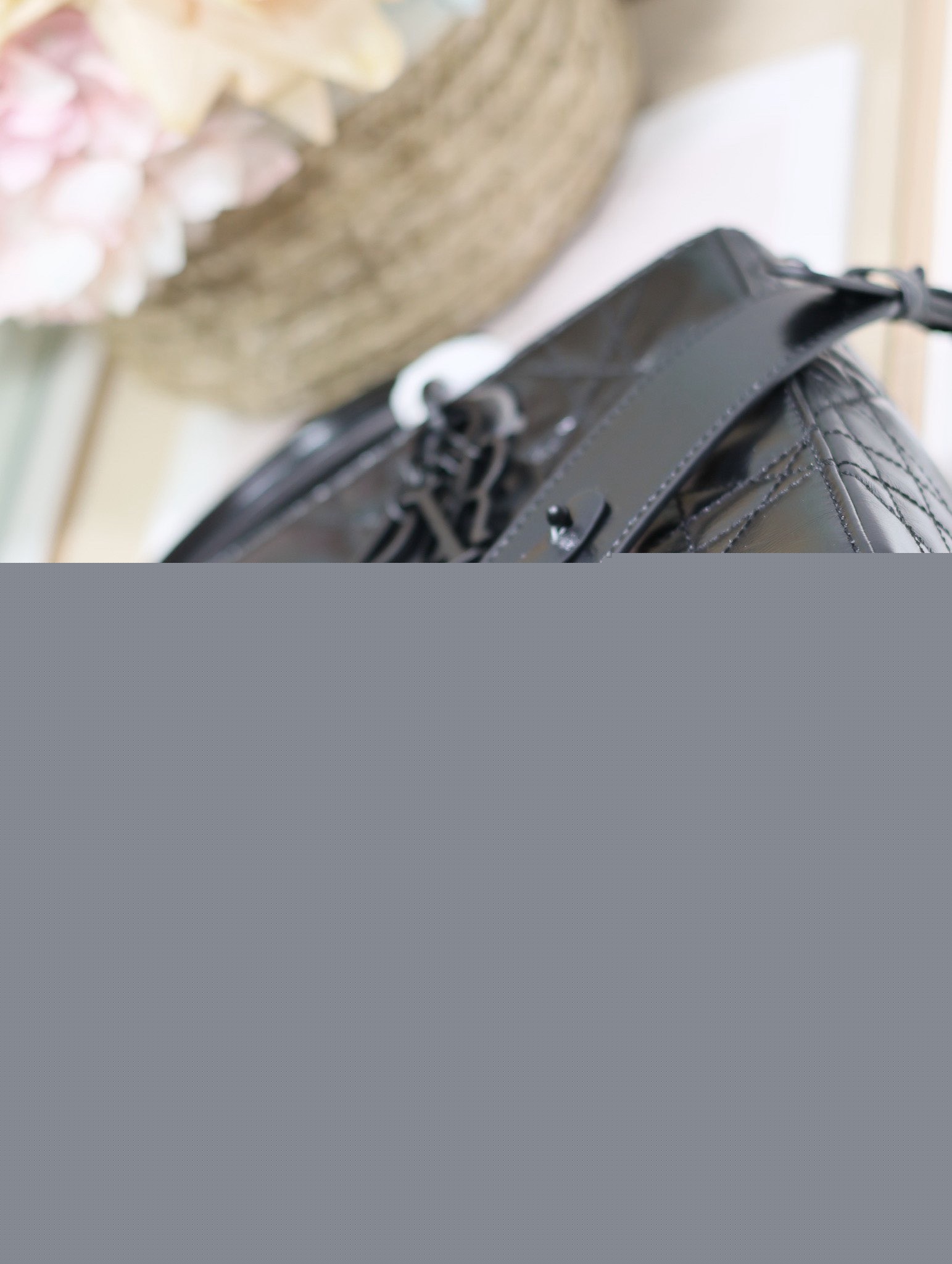 D*or medium lady d-sire my abcD*or bag in black crinkled calfskin