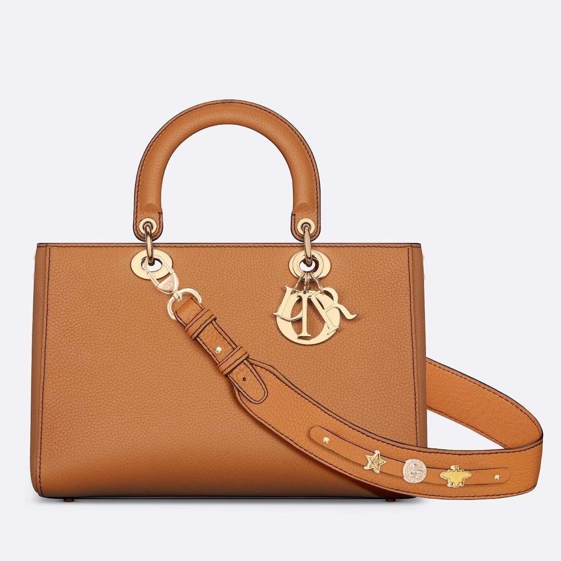 D*or medium lady d-sire my abcD*or bag in brown bull leather