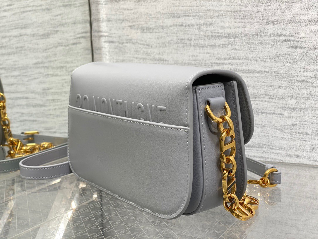 D*or 30 montaigne avenue bag in grey box calfskin