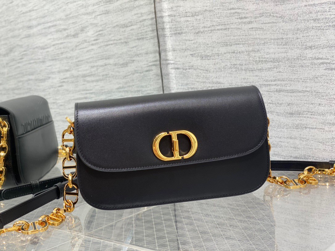 D*or 30 montaigne avenue bag in black box calfskin
