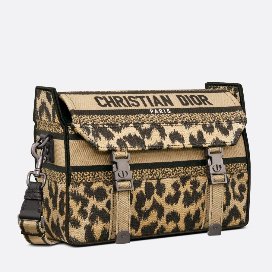 D*or D*orcamp small messenger bag in beige mizza embroidery