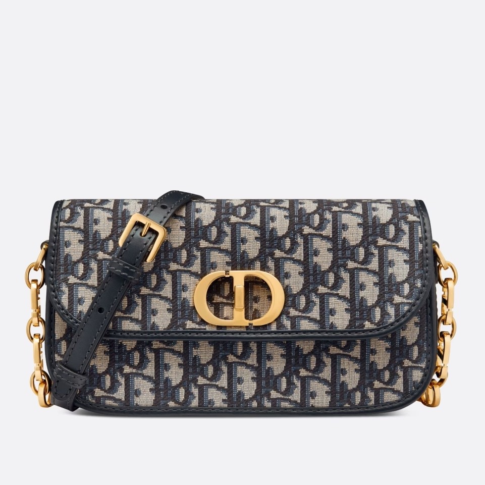 D*or 30 montaigne avenue bag in blue D*or oblique jacquard