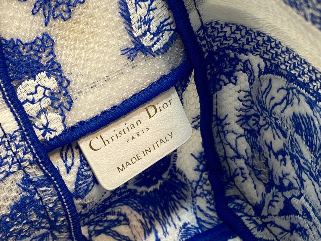 D*or small D*orcamp bag in blue transparent toile de jouy canvas