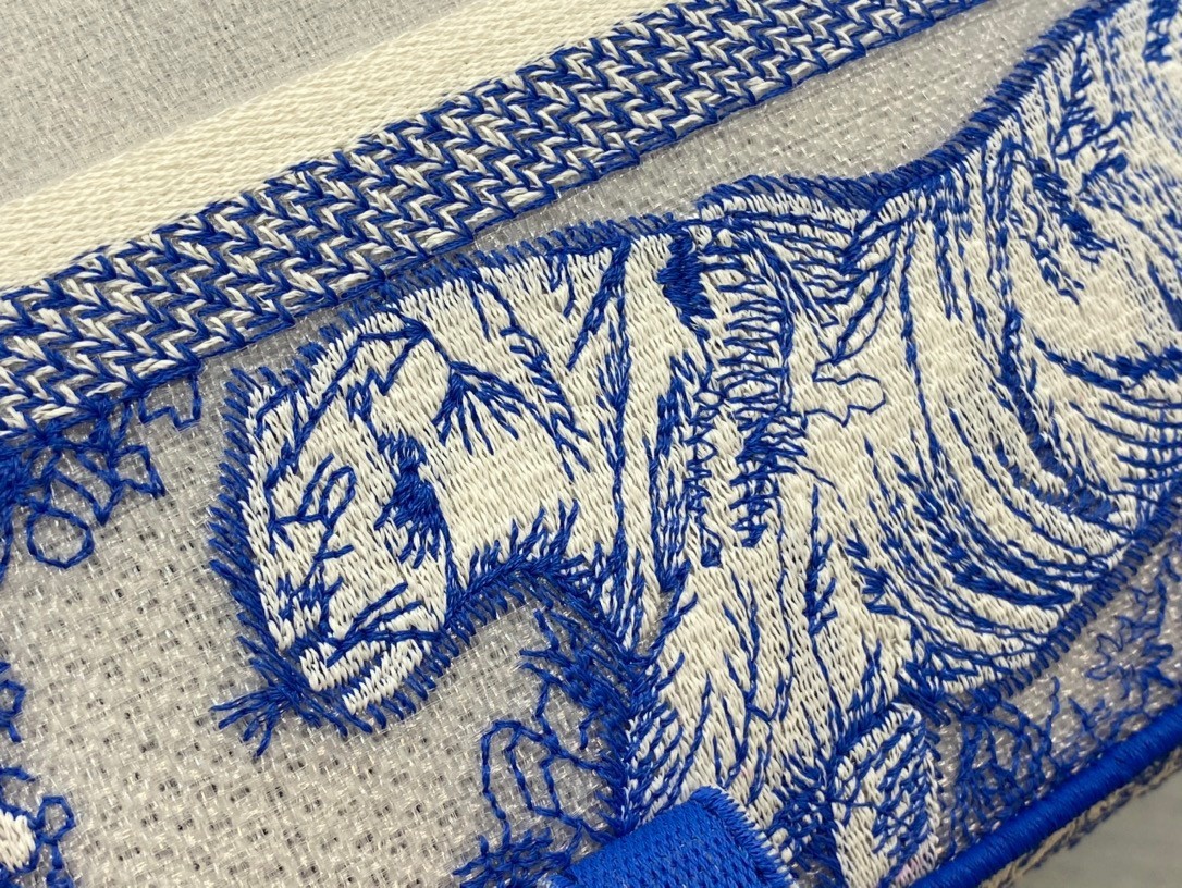 D*or small D*orcamp bag in blue transparent toile de jouy canvas