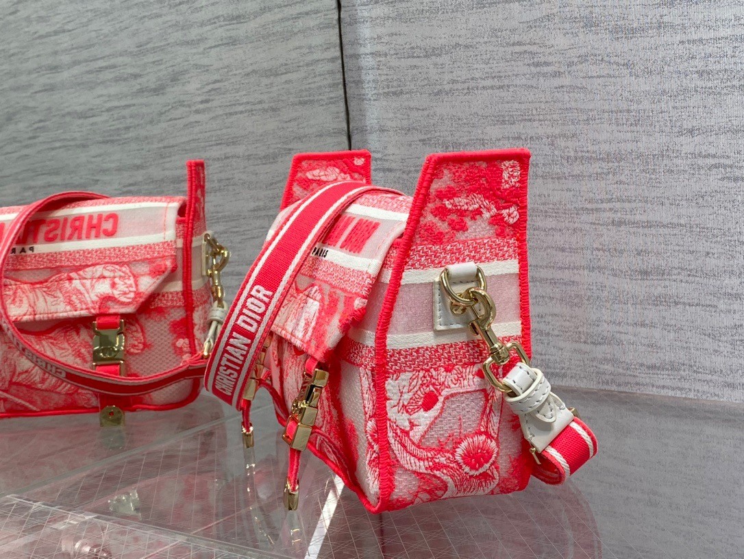 D*or small D*orcamp bag in pink transparent toile de jouy canvas