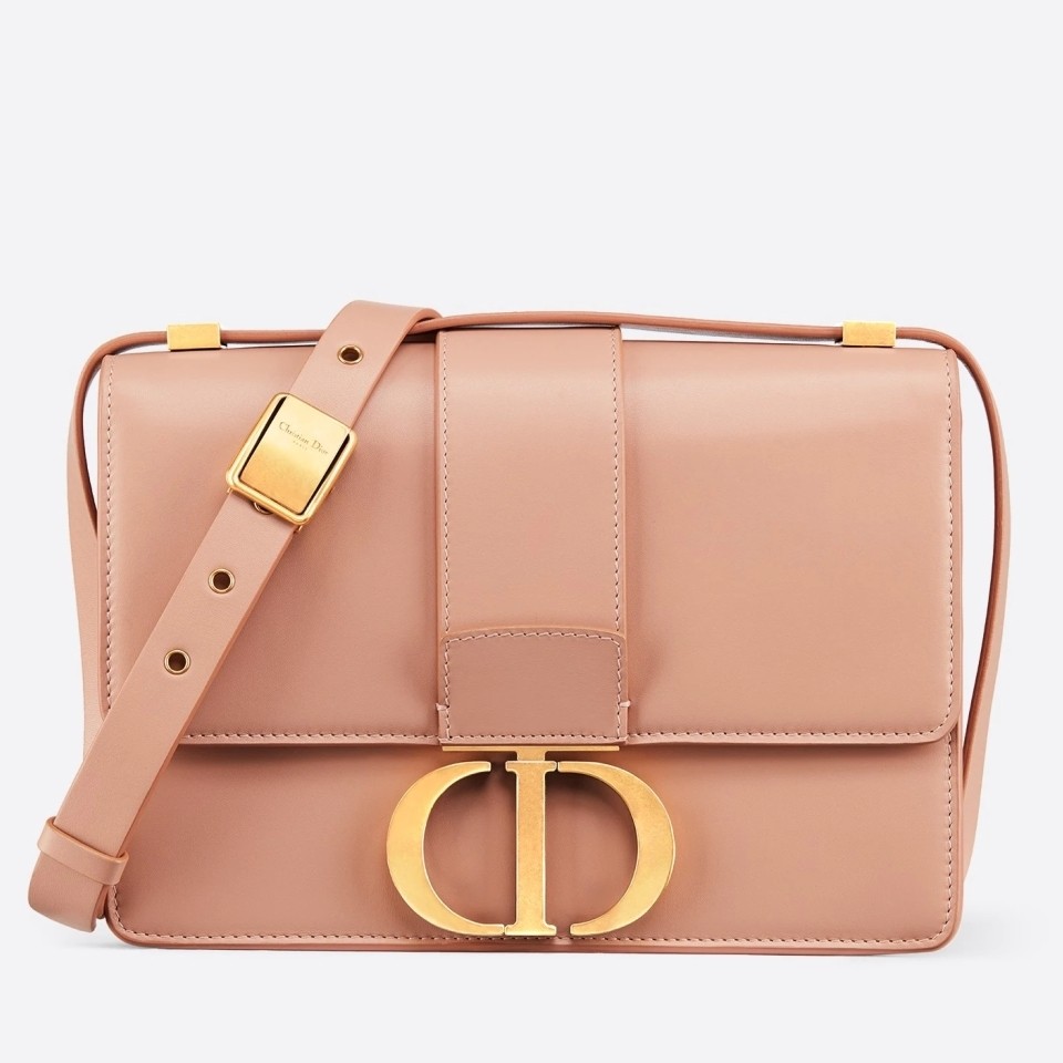 D*or 30 montaigne shoulder bag in pale pink calfskin