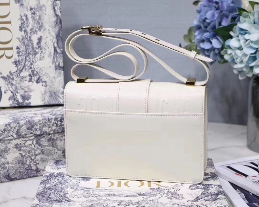 D*or 30 montaigne shoulder bag in white calfskin