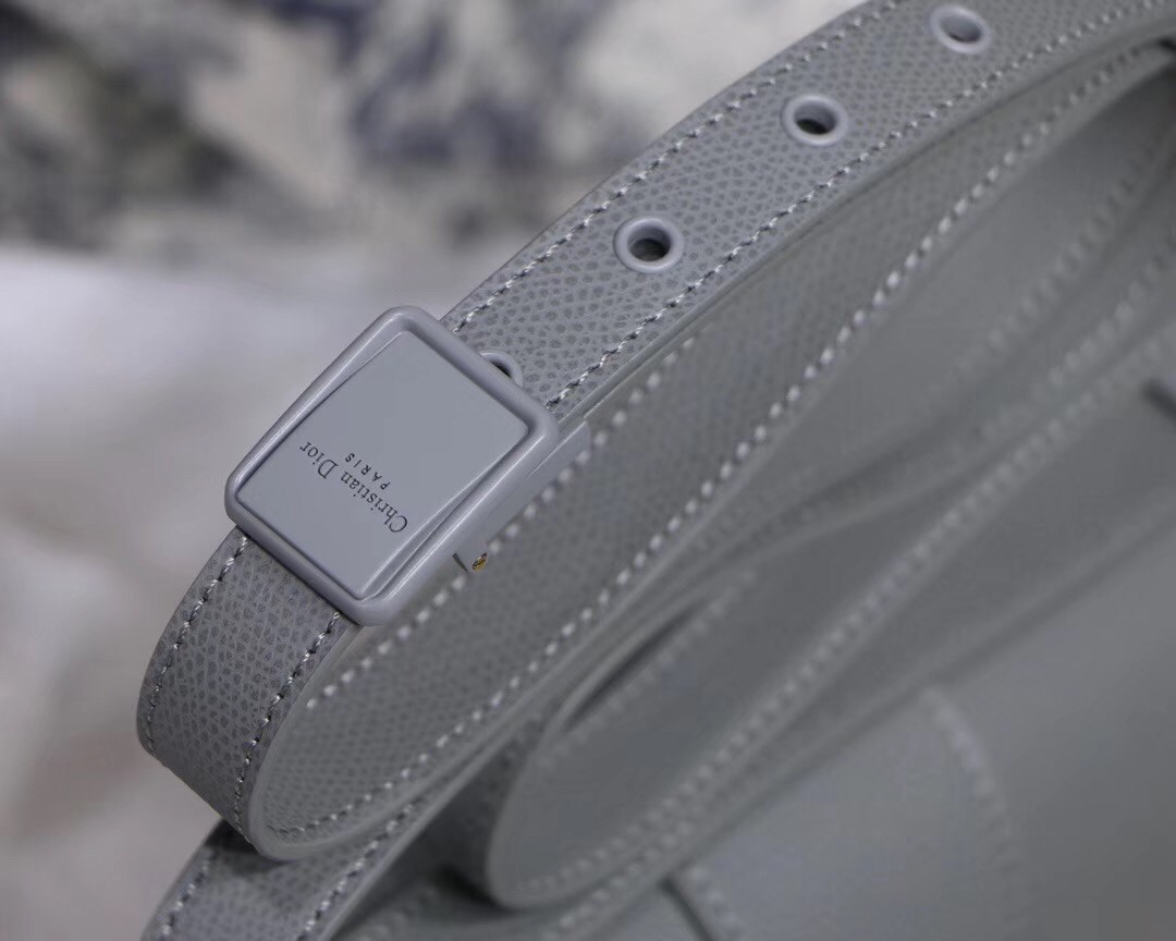 D*or 30 montaigne bag in grey ultra matte grained calfskin
