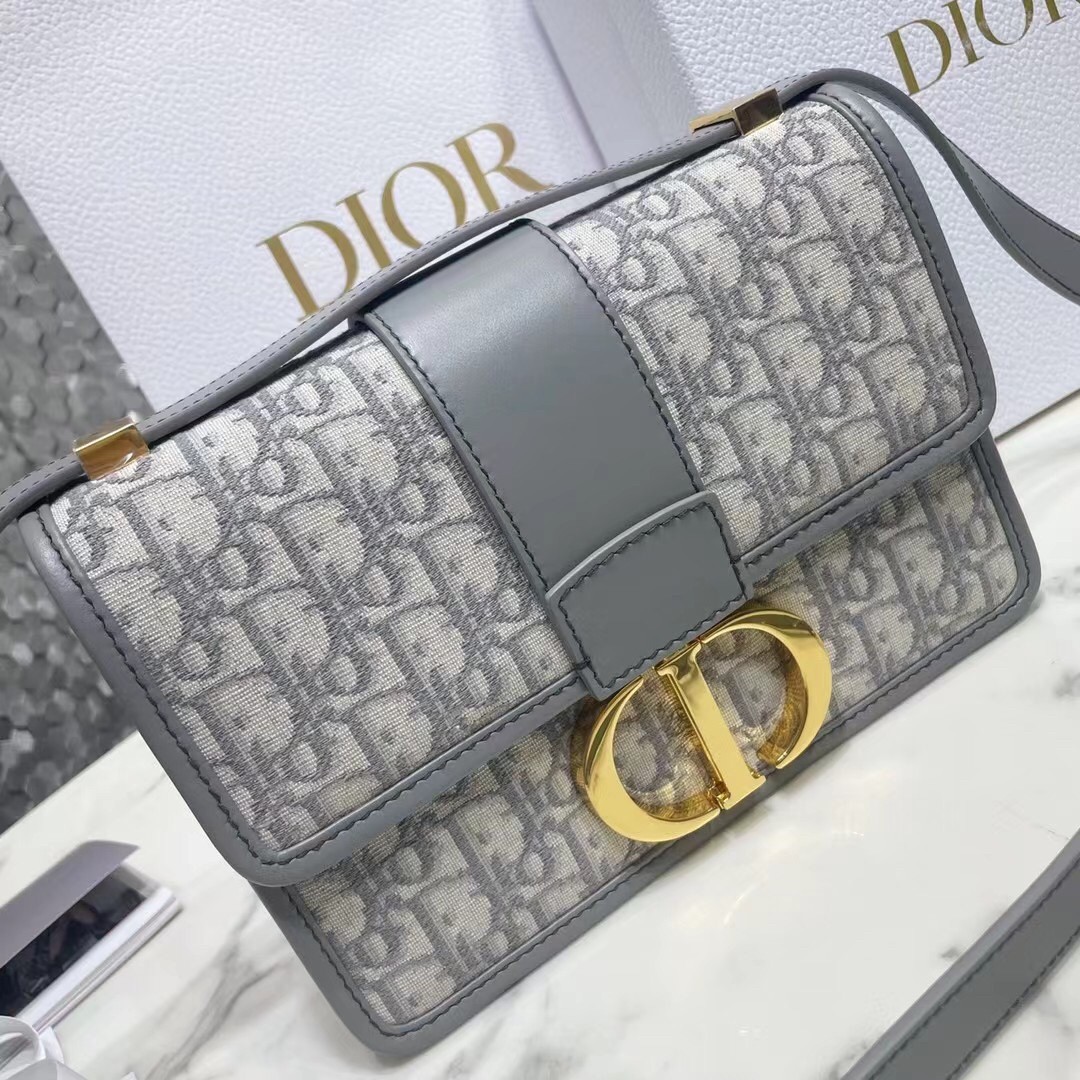 D*or 30 montaigne bag in grey oblique jacquard canvas
