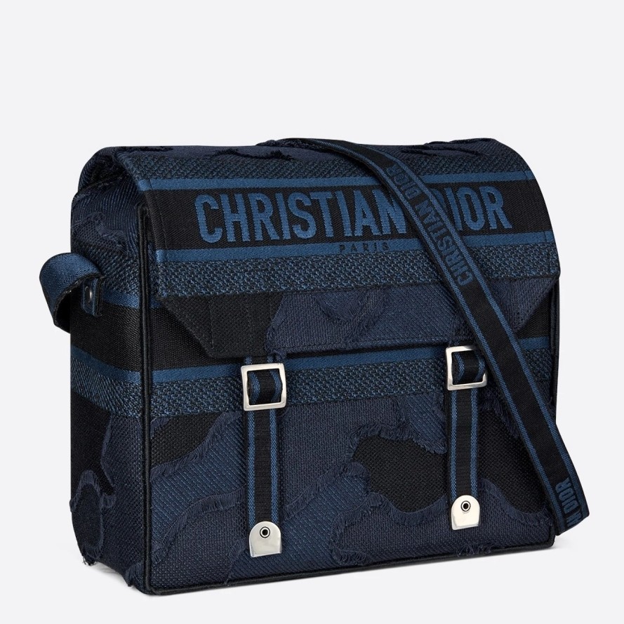 D*or D*orcamp messenger bag in blue camouflage canvas