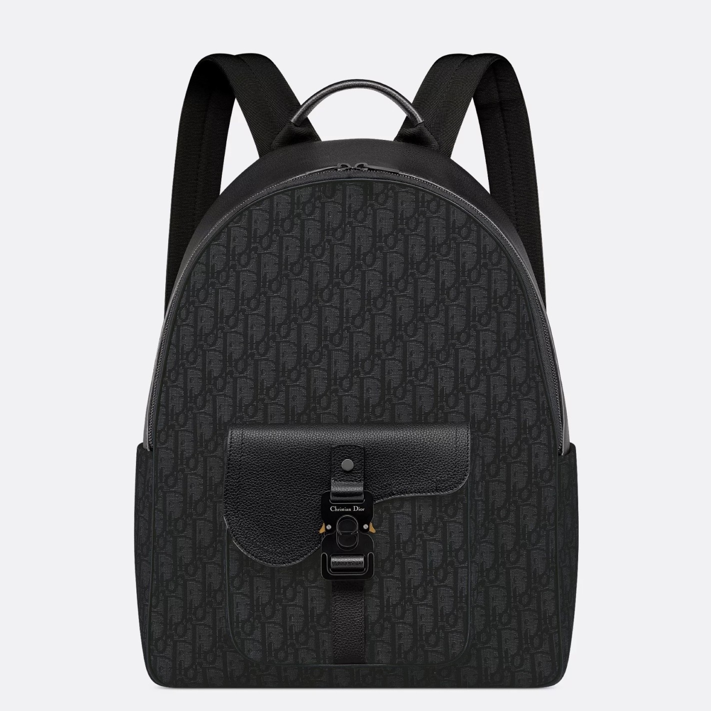 D*or saddle zip backpack in black oblique jacquard