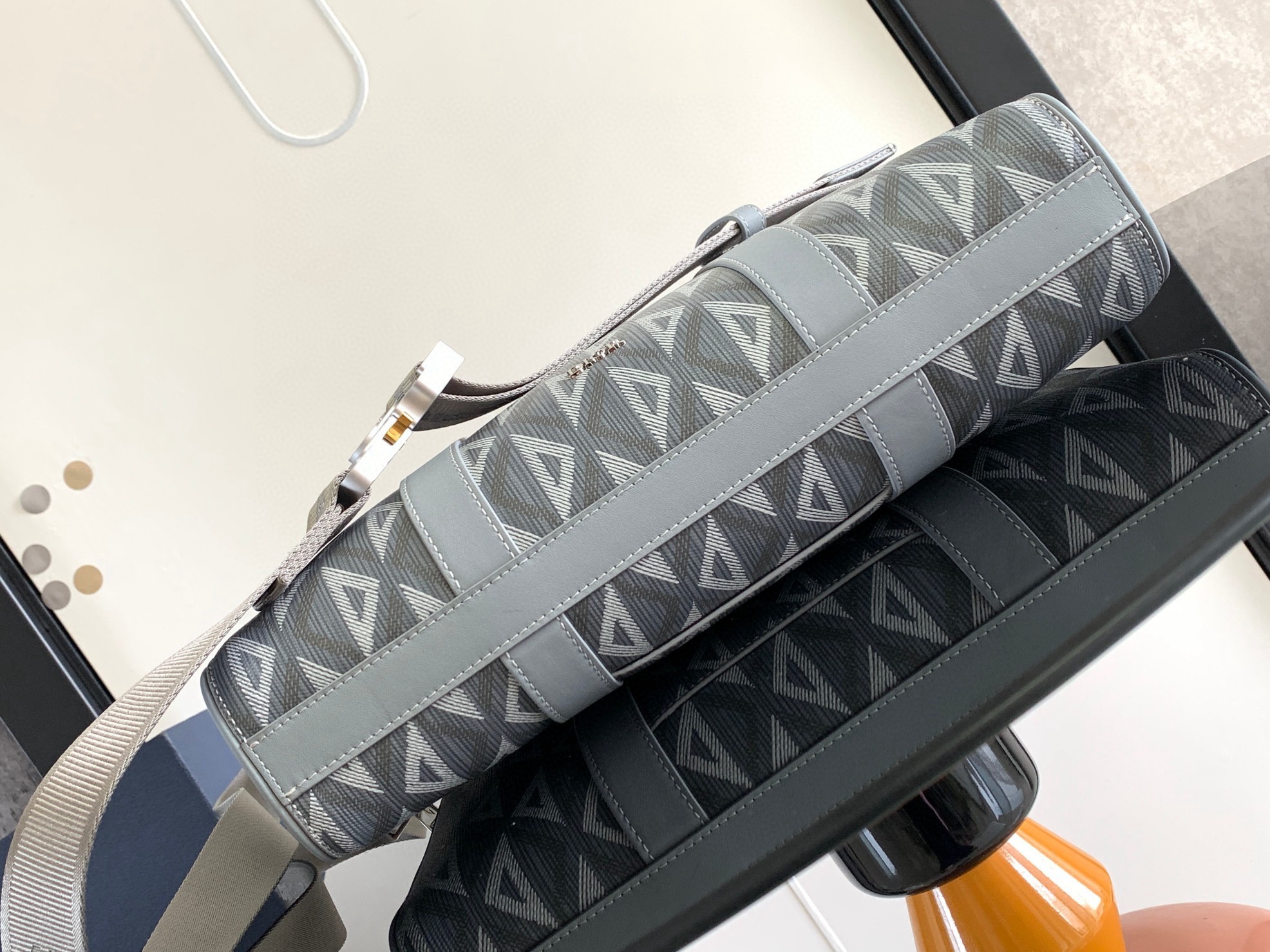 d*or lingot briefcase in grey cd Di*m*nd canvas