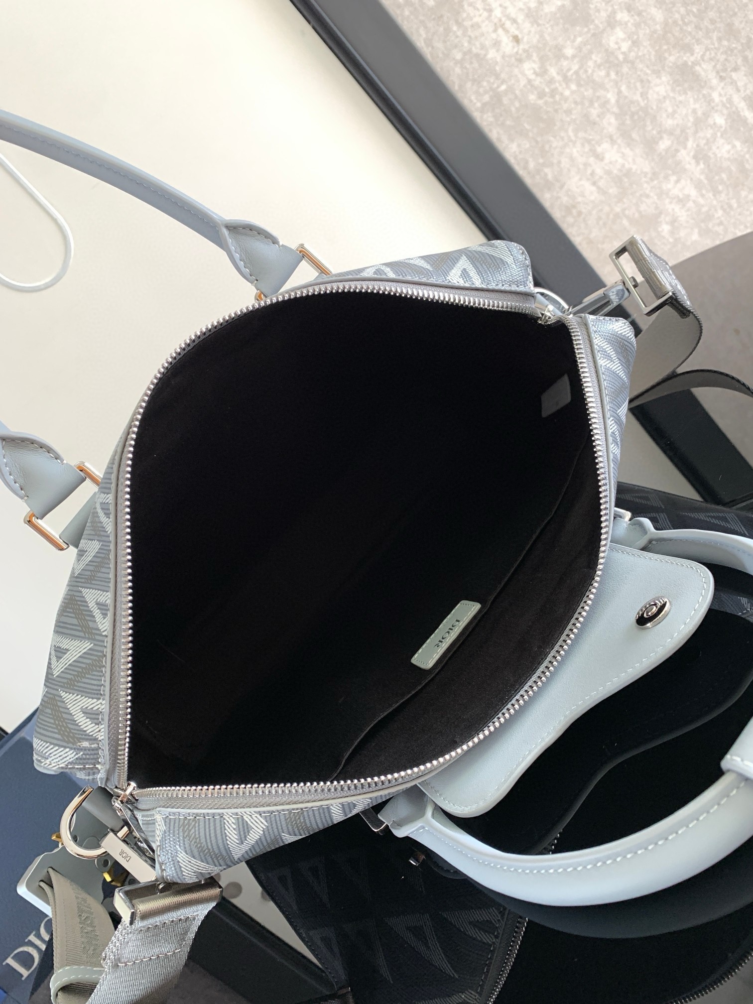 d*or lingot briefcase in grey cd Di*m*nd canvas