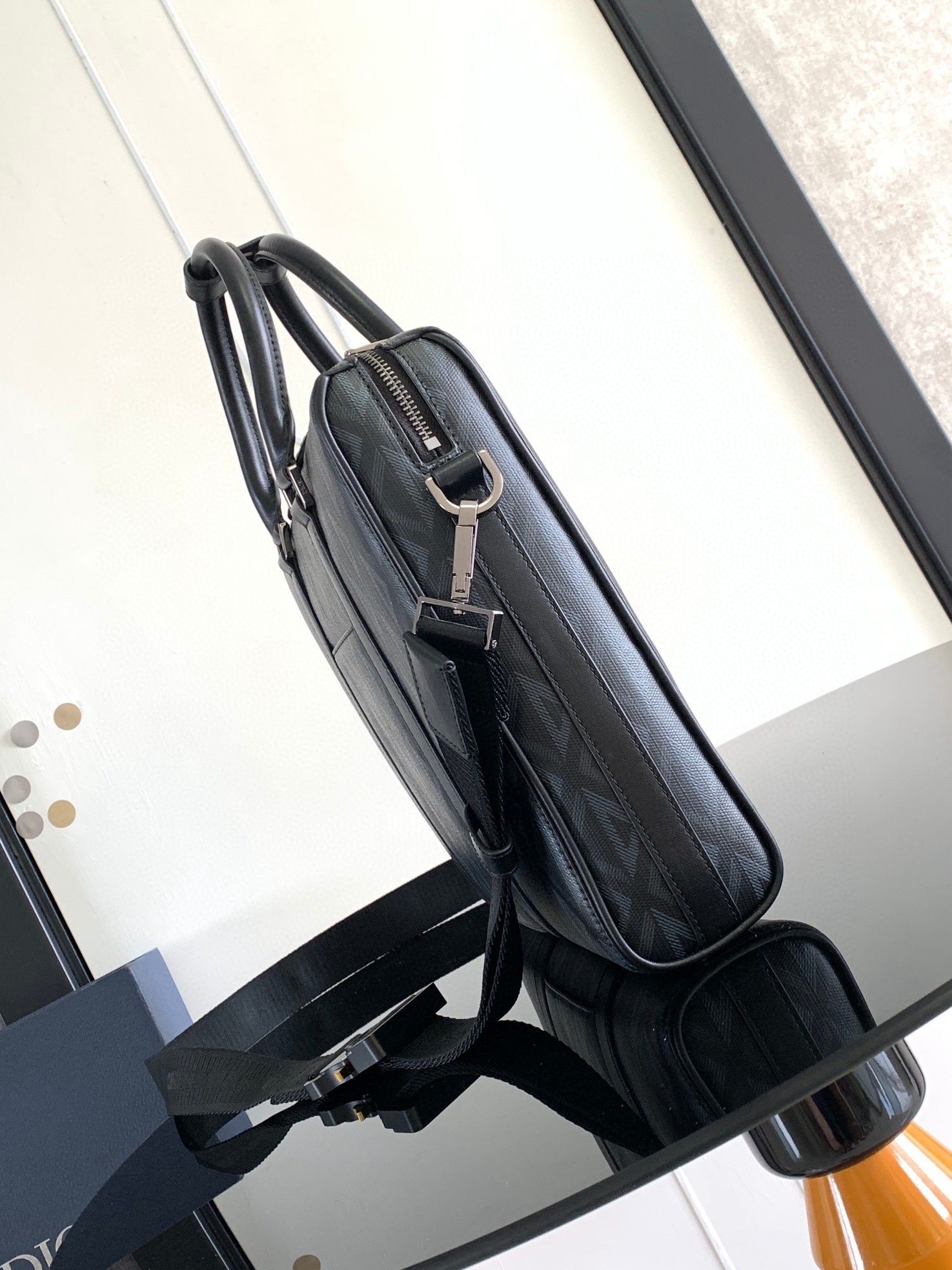 d*or lingot briefcase in black cd Di*m*nd canvas