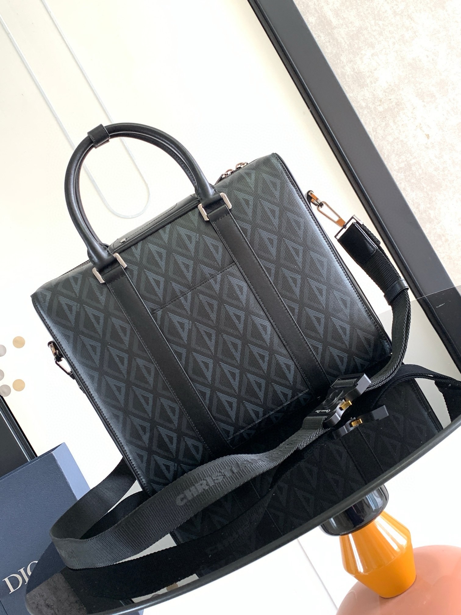 d*or lingot briefcase in black cd Di*m*nd canvas