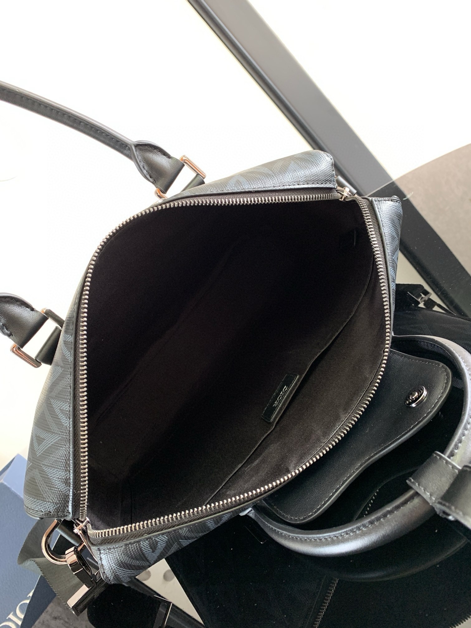 d*or lingot briefcase in black cd Di*m*nd canvas