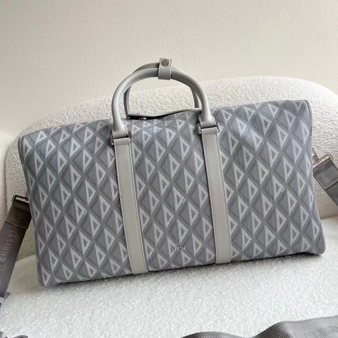 d*or lingot 50 duffle bag in gray cd Di*m*nd canvas
