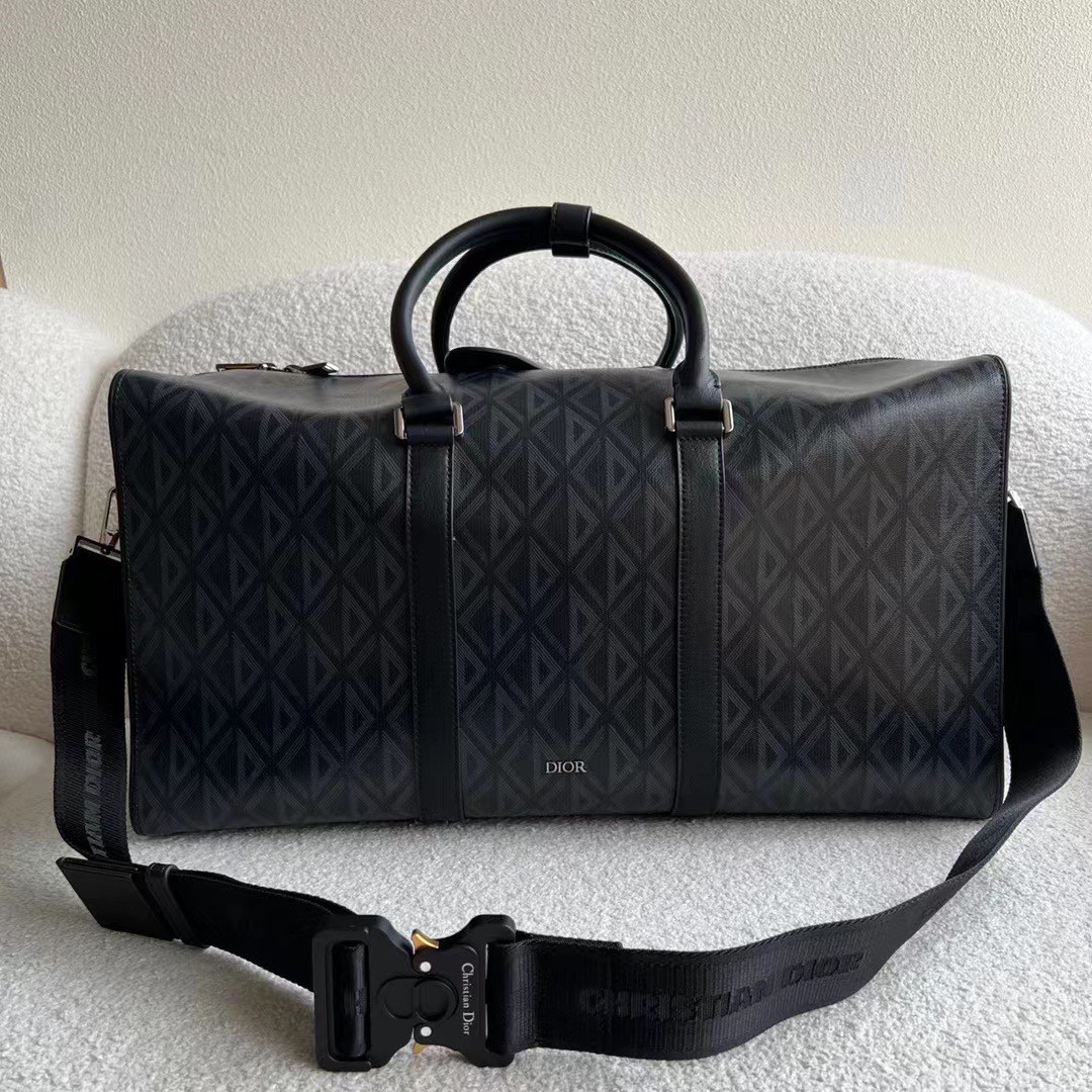 d*or lingot 50 duffle bag in black cd Di*m*nd canvas
